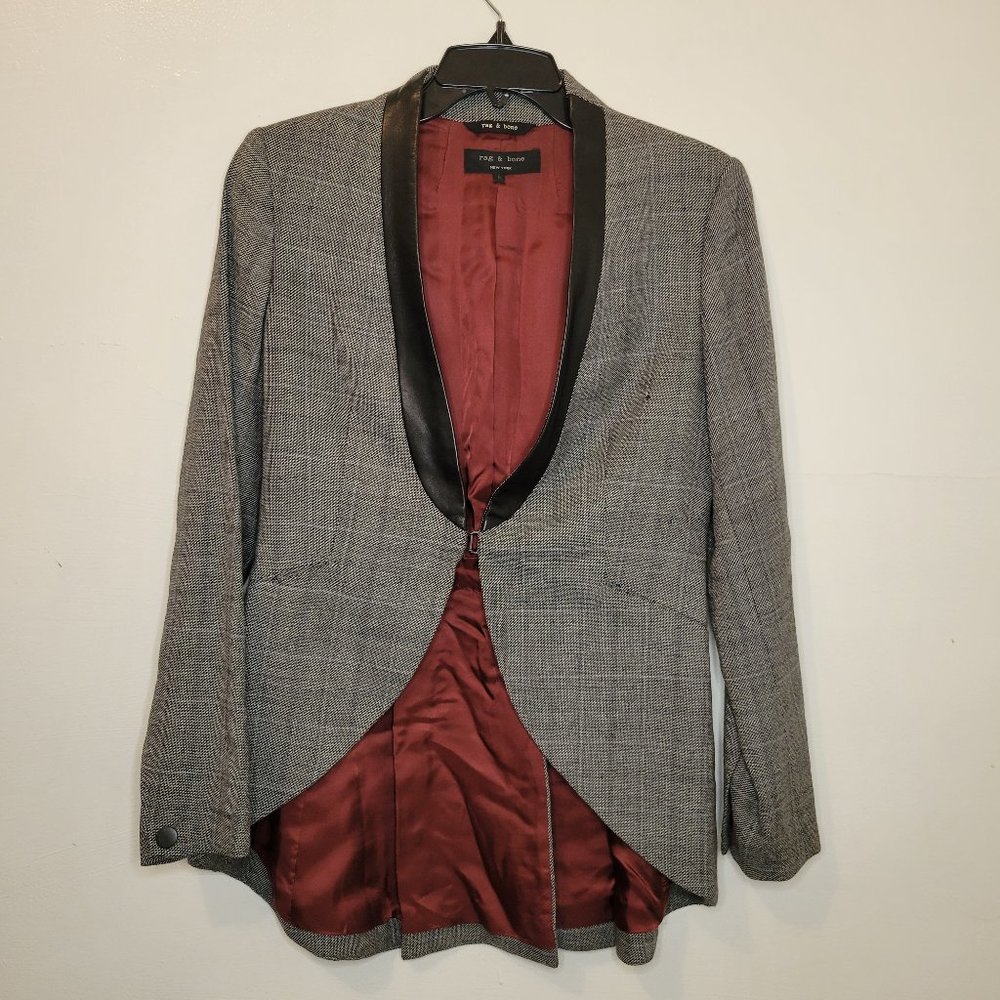 rag and bone women 100% wool tuxedo blazer size 6